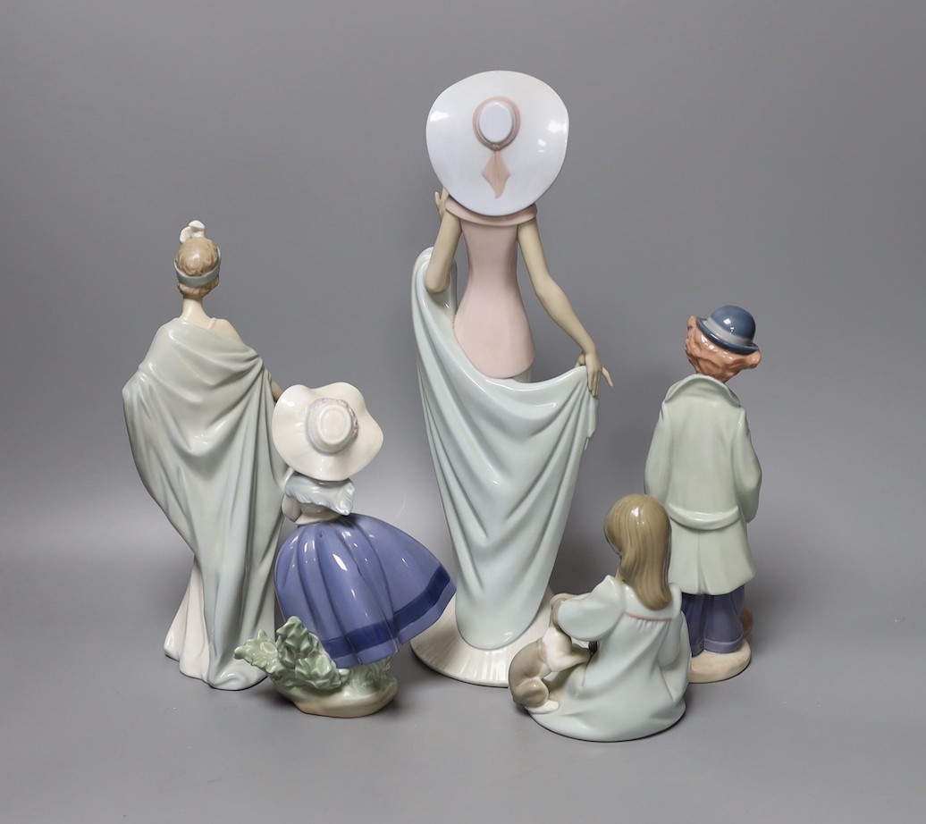 5 various Lladro figures, tallest 35cm